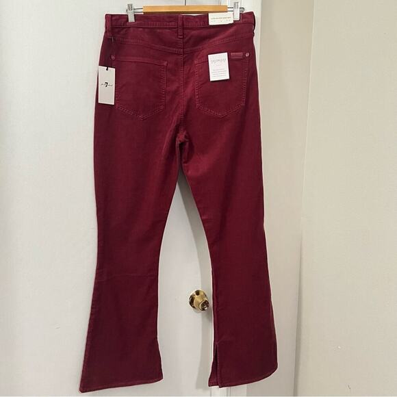 7 For All Mankind Ultra High Rise Skinny Boot in Burgundy Size 32 - Picture 6 of 15